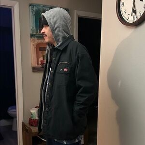 Wrangler Black and Gray Hooded Jacket